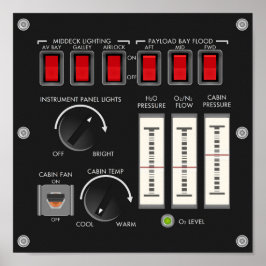 Poster Painel de controle ambiental e luzes do espaçador