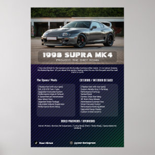 Poster Painel de Especificações de Exposição de Carro Tot