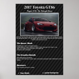 Poster Painel de Especificações de Exposição de Carro Tot