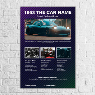Poster Painel de Especificações de Exposição de Carros Ch