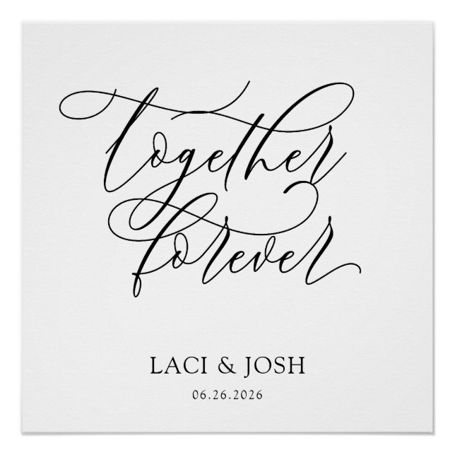 Póster Painel de Fundo de Casamento Together Forever (88x (Frente)