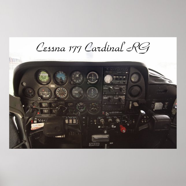 Póster Painel de Instrumentos do RG Cardeal Cessna 177 (Frente)