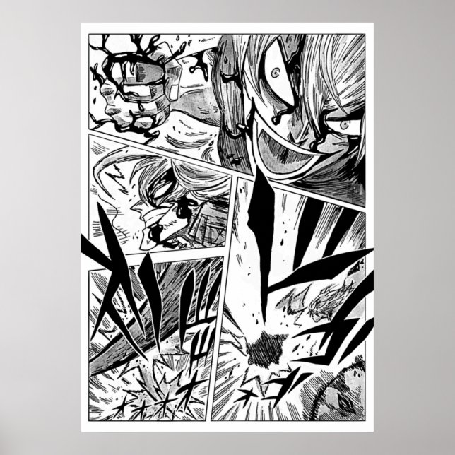 Poster Painel de Manga Black Clover estilizado (Frente)