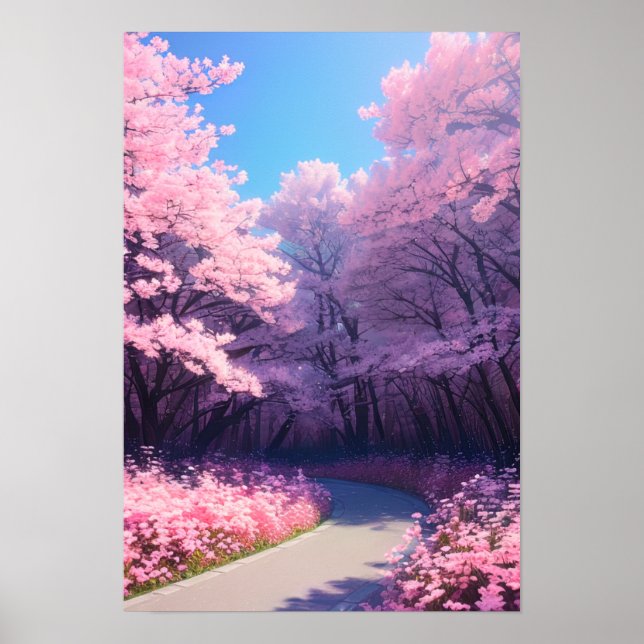 Poster Painel de Petais Rosa (Frente)