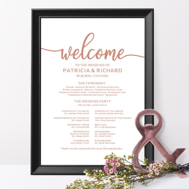 Poster Painel de Programa de Cerimônia de Casamento Doura (Criador carregado)