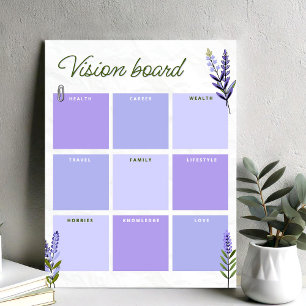 Poster Painel de Visão Lavanda Planilha de Planejamento