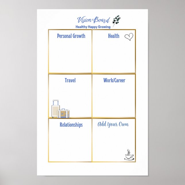Poster Painel de Visão Saudável Feliz Crescente  (Frente)