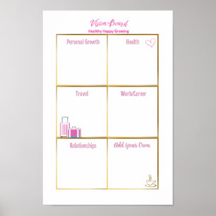 Poster Painel de Visão Saudável Feliz Inspirador