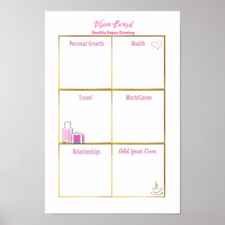Poster Painel de Visão Saudável Feliz Inspirador