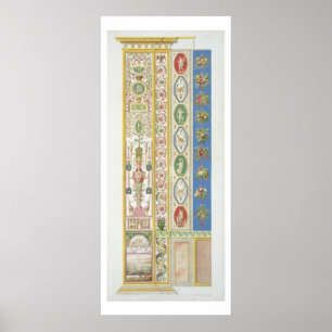 Poster Painel do Loggia de Raphael no vaticano, engr
