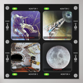 Poster Painel do Monitor de Shuttle de Espaço