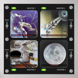 Poster Painel do Monitor de Shuttle de Espaço