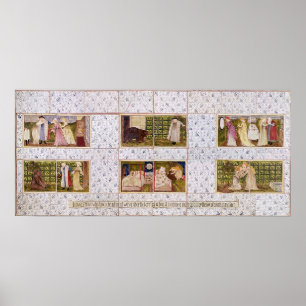 Poster Painel dos azulejos que descrevem a história da