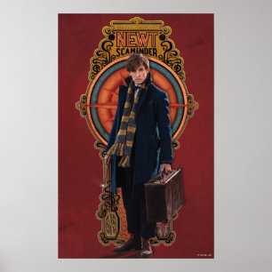 Póster Painel NEWT SCAMANDER™ Art Nouveau em pé