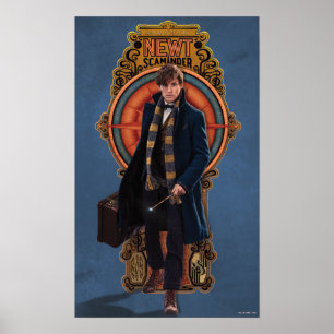 Poster Painel NEWT SCAMANDER™ Walking Art Nouveau