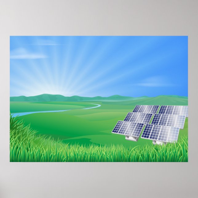 Poster Painel Solar Ecológico na Paisagem (Frente)