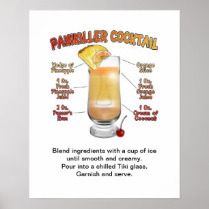 Poster PAINKILLER Cocktail Recebe art 16"x20"
