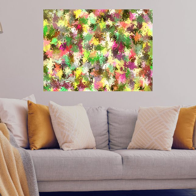 Póster Paint Splatter Autumn Color deixa Abstrato (Paint Splatter Autumn Color Leaves Abstract Poster)