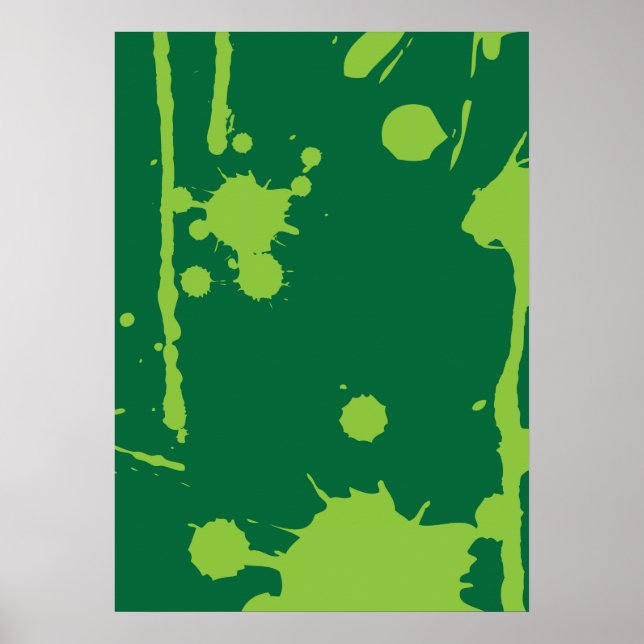 Póster Paint Splatter verde (Frente)