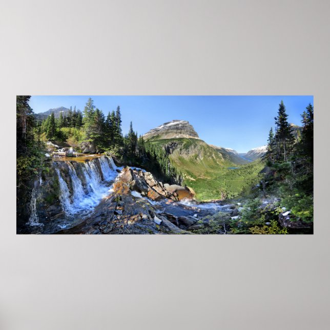 Poster Paiota Falls - Parque Nacional Glacier (Frente)