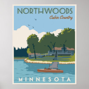 Póster País da cabine de Northwoods