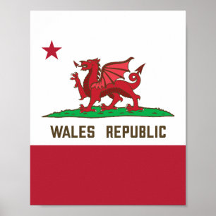 Poster País de Gales Dragon Flag Welsh Pride