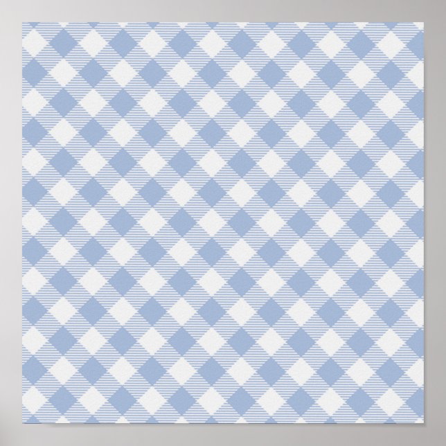 Poster País de Gingham Azul (Frente)