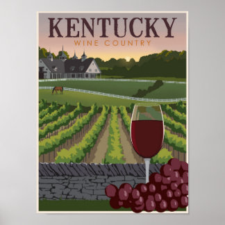Poster País de vinho do Kentucky