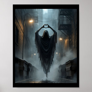 Poster Pais dia dos pais fantasma coração mãos rosto assu