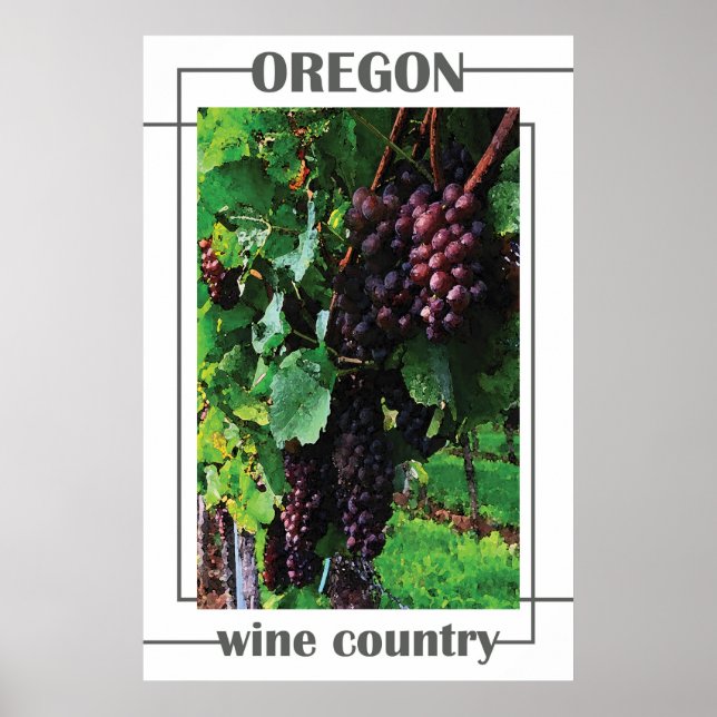 Poster País do Vinho do Oregon (Frente)