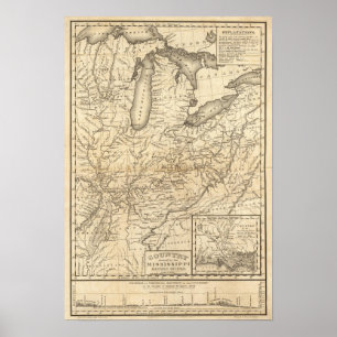 Póster País drenado pela seção oriental de Mississippi