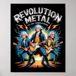 Poster Pais Fundadores Revolução 1776 2026 Banda de Rock