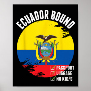 Poster País Limitado com o Equador Viagem Bandeira Equato