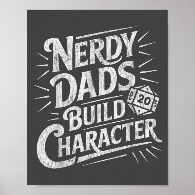 Poster Pais Nerds Constroem Caráter Humor de Pai  (Frente)