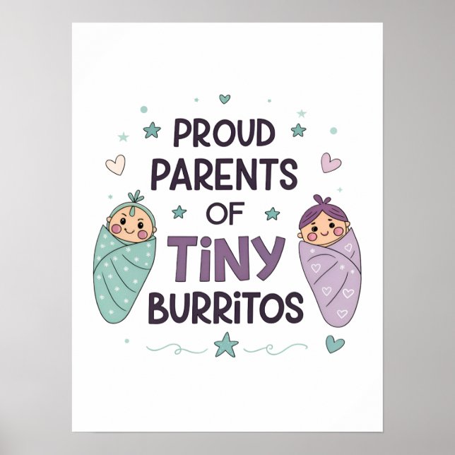 Poster Pais Orgulhosos de Pequenos Burritos Arte (Frente)