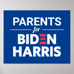 Poster Pais para Biden Harris Texto Personalizado Azul