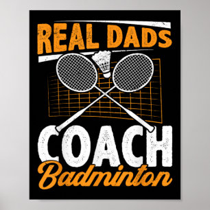 Poster Pais reais treinam badminton jogador de badminton