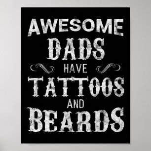 Poster Pais Têm Tatuagens E Barbas Para Dia de os pais De