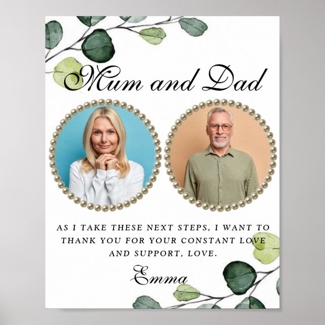 Poster Pais verdes da noiva Obrigado presente (Frente)