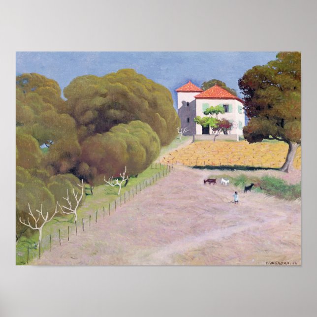 Poster Paisagem, A Casa com o Telhado Vermelho, 1924 (Frente)