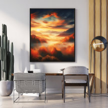 Paisagem aérea com planície Árvores Vermelhas e Ma