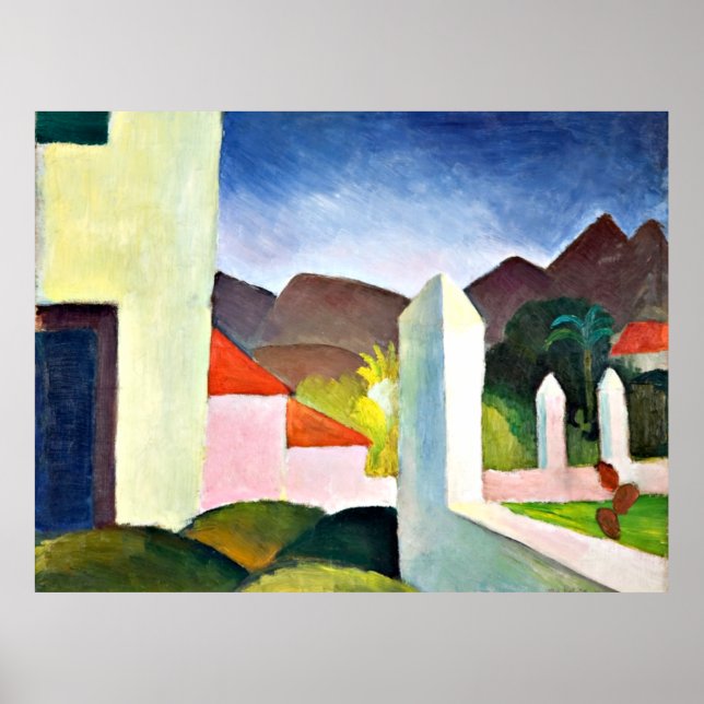 Poster Paisagem Africana, abstrato de August Macke (Frente)