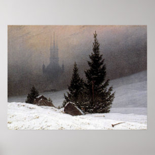 Poster Paisagem alemão do inverno - Friedrich