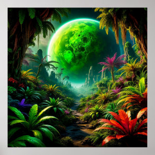 Poster Paisagem Alien com Vegetação Luxuriante