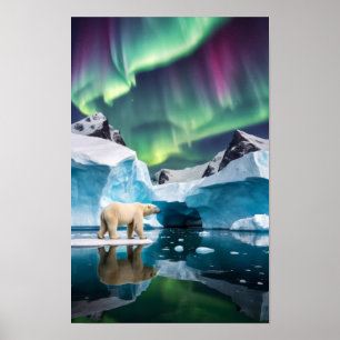 Poster Paisagem ao ar livre do Ártico Aurora Iceberg