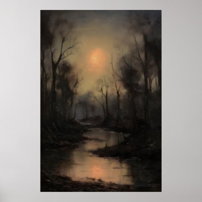 Poster Paisagem Assustadora de Floresta Morta, Dark Acade (Frente)