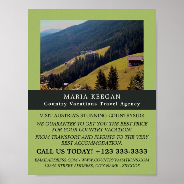 Poster Paisagem Austríaca, Publicidade por Agência Viagem (Frente)