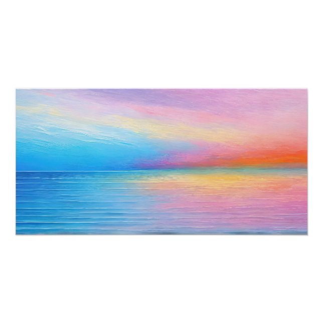 Póster Paisagem Azul e Rosa Ampla "Tarvask" (Frente)