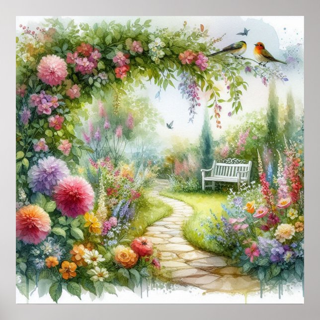 Poster Paisagem Caminho de Jardim 6 (Frente)