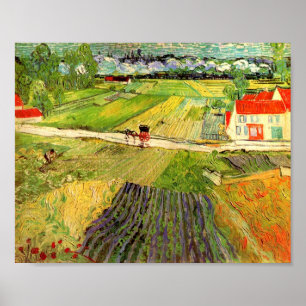 Poster Paisagem, Carruagem e Comboio Van Gogh Belas Artes